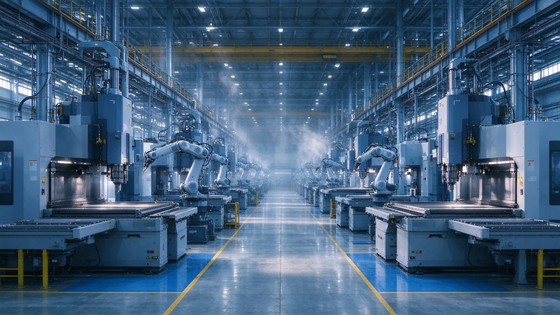 Automated robotic CNC line producing HEATX components in-house
